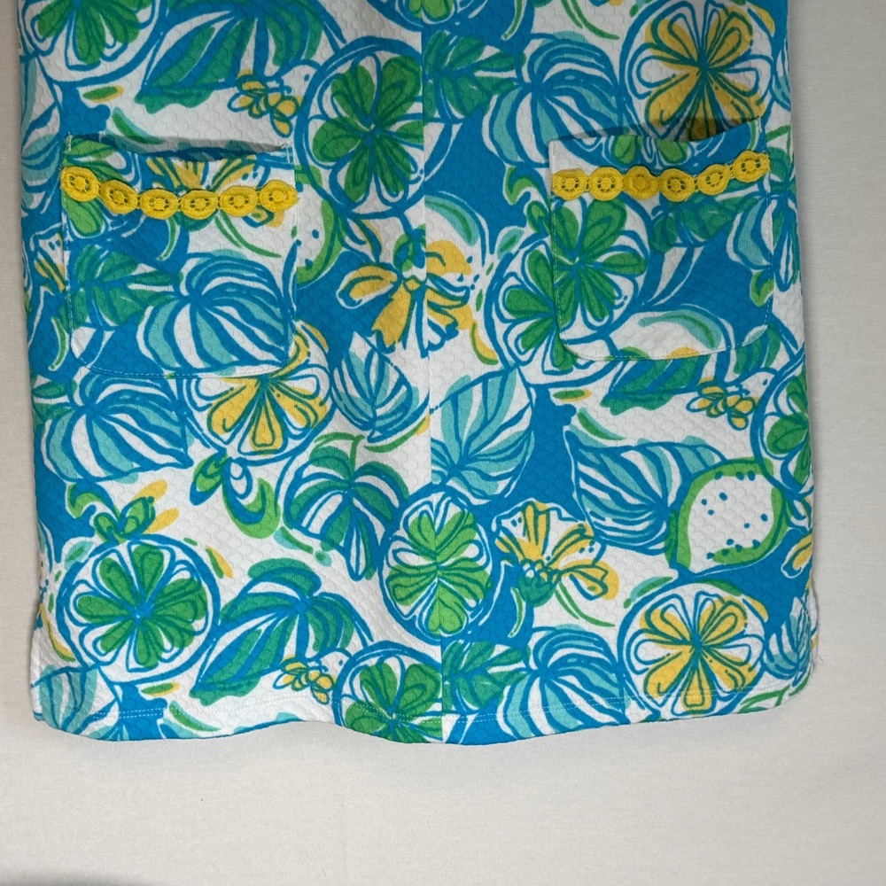 Lilly Pulitzer Girls Sweet & Sour Blue and Green Floral Dress - Picture 3 of 10